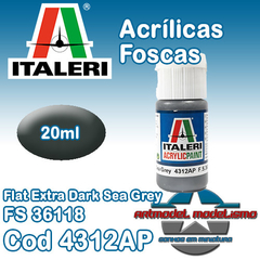 Tinta Acrílica Italeri - 4312AP - Flat Extra Dark Sea Grey - FS36118