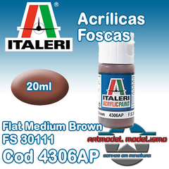 Tinta Acrílica Italeri - 4306AP - Flat Medium Brown - FS30111