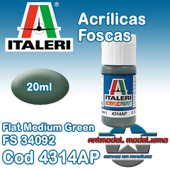 Tinta Acrílica Italeri - 4314AP - Flat Medium Green - FS34092