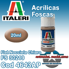 Tinta Acrílica Italeri - 4643AP -  Flat Nocciela Chiaro - FS30219