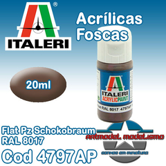 Tinta Acrílica Italeri - 4797AP - Flat Pz Schokobraum RAL 8017 - FS30045