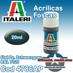 Tinta Acrílica Italeri - 4795AP - Flat Pz Schwarzgrau RAL 7021 - FS36081