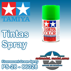 Tamiya PS-28 Fluorescent Green Spray (Verde Fluorecente) 86028