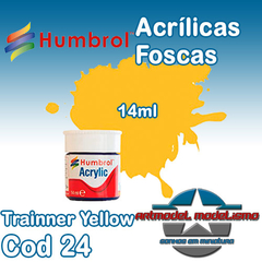 Humbrol Acrílica - 24 - Trainner Yellow Matt (Amarelo) - 194227C
