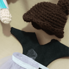 Muñec@ tejid@ crochet con bolsa camita M3/Amigurumi - tienda online