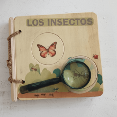 Libro de madera con encastre /ENCICLOPEDIA INSECTOS 36+