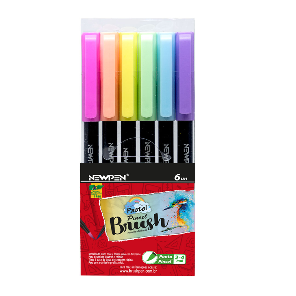 Brush Pen Pastel 6 unidades - New Pen