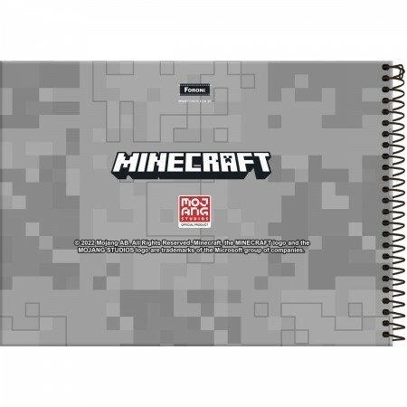 Kit 2 Cadernos Espiral Minecraft + Caderno Desenho Minecraft