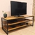 RACK TV INDUSTRIAL HIERRO MADERA 2 ESTANTES 60x120x40 - comprar online