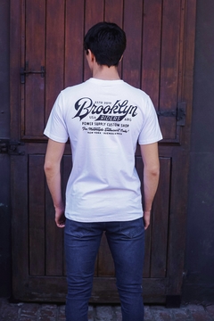 Brooklyn White Vintage Power T-Shirt - Brooklyn Moto Co.