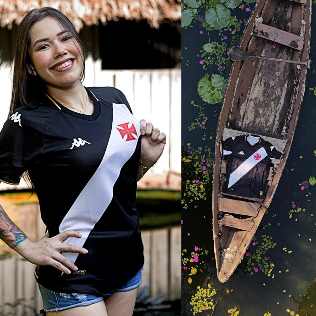 Camisa Vasco Kappa Feminina Home 23/24 preta