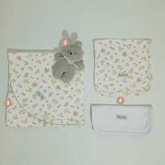 Mini Set con Manta estampada y blanca - comprar online