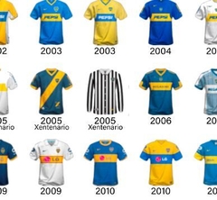 CUADRO CAMISETAS DE BOCA JR 1905-2024 - Nativas