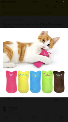 Juguete para gatos peluche con Catnip sonoro muy divertido - tienda online