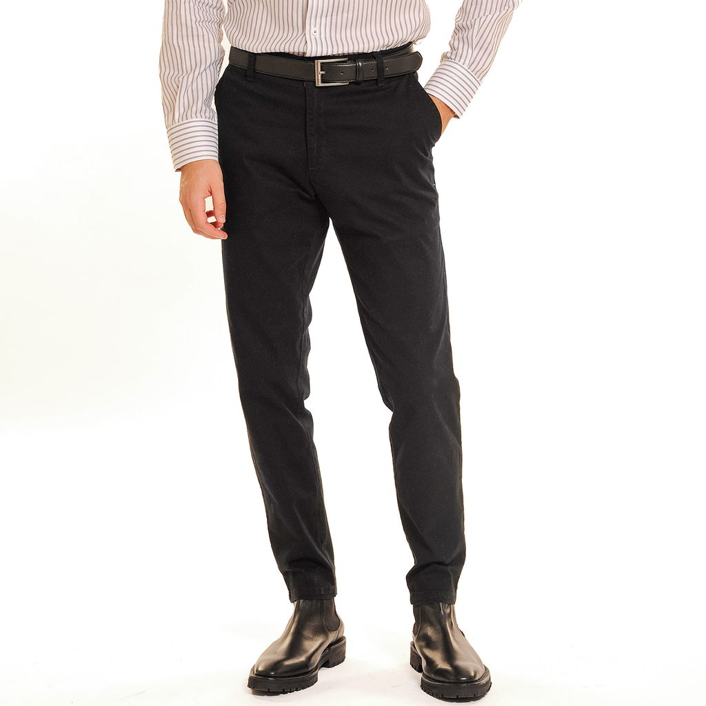 Pantalon gabardina negro hombre hotsell