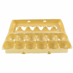 Bandeja de Isopor amarela para 1 duzia de ovos Spumapac - HP Plásticos e Utilidades