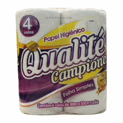 Papel higiênico 4x30 metros pacote Qualite Campione