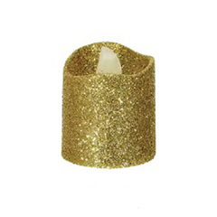 Vela de natal decorativa de led glitter 4,5cm Ponto das festas