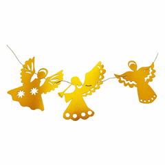 Enfeite de natal decorativo anjinho metalizado dourado 3 metros Ponto das Festas