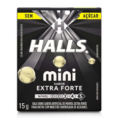 Halls drop mini sem açucar extra forte 15g