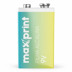 Bateria 9V alcalina com 1 unidade Maxprint