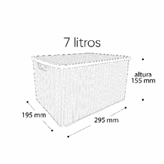 Organizador 7 litros caixa rattan branco referência 25586 Arqplast - comprar online