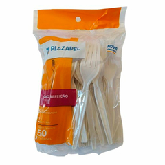 Garfo Plazapel para sobremesa branco pacote com 50 unidades - comprar online