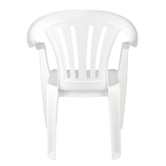 Cadeira plástica com apoio de braço cor branca - HP Plásticos e Utilidades