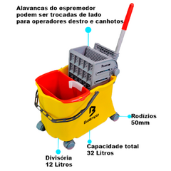 Balde espremedor amarelo doblo flex Bralimpia 20 litros - comprar online