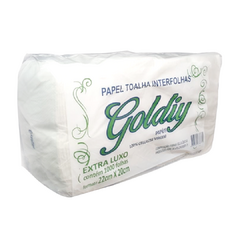 Papel toalha interfolha 100% celulose 22x20cm 500gramas Goldiy - HP Plásticos e Utilidades