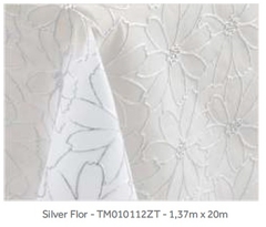 Toalha de mesa rendada 1,37 metros silver flor Kapazi