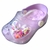 Babuche pantufa coração lilás pelinho infantil menina alta qualidade juju shoes