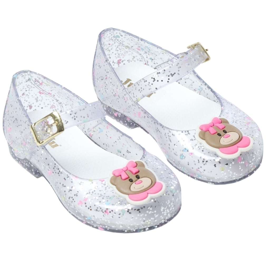 Sapatilha cristal urso lacinho infantil menina alta qualidade juju