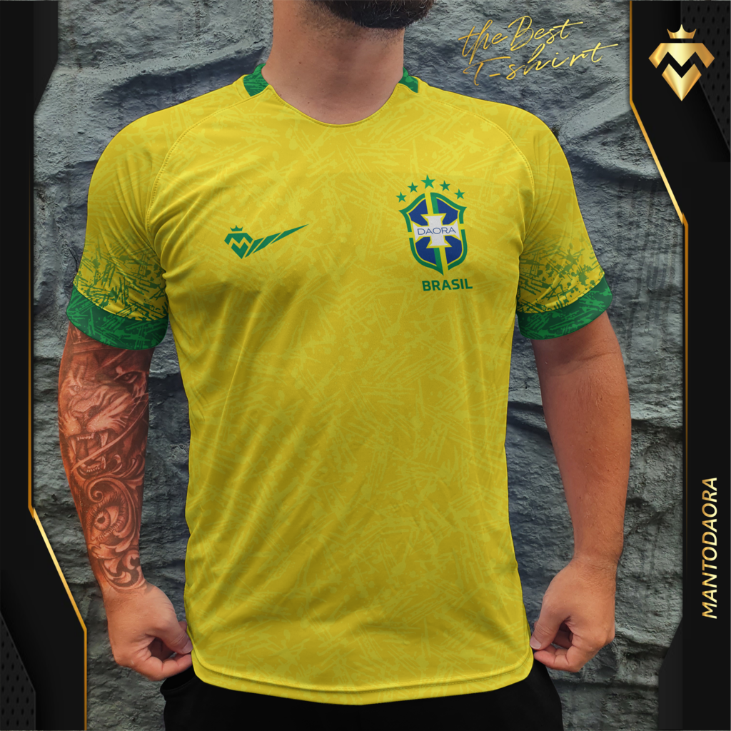 Camisa Brasil Amarela 22 - Camisas Manto Daóra