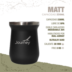 Mate Journey Matt Negro de acero inoxidable de doble capa - Journey Argentina