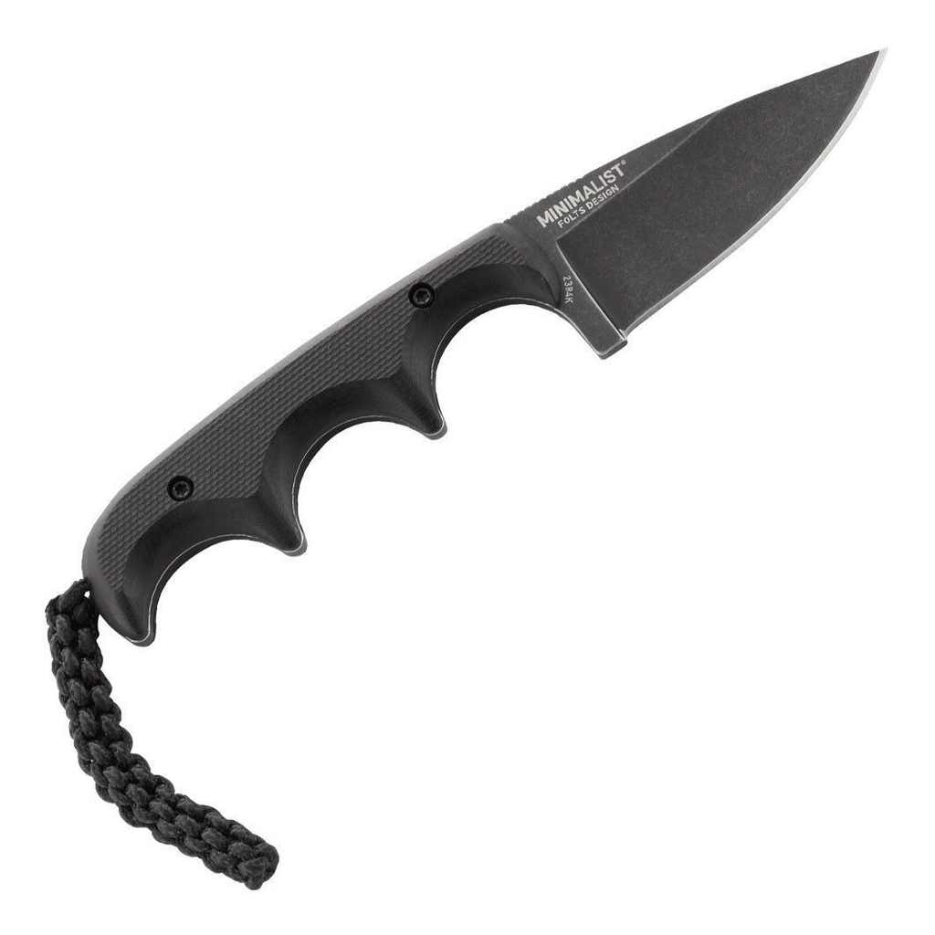Faca Neck Knife Crkt Minimalist 2384K - Full Tang - G10 Black - Cabo  anatômico - BlackWashed - Defesa pessoal dissimulada