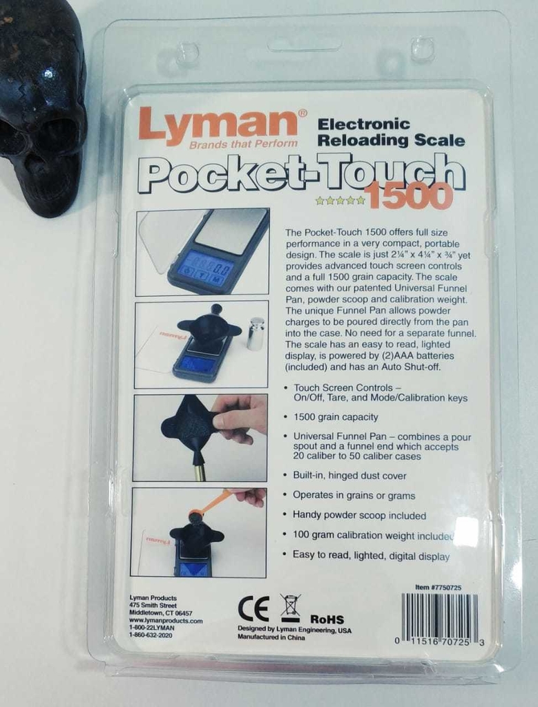 Balança de precisão Lyman Pocket Touch Scale 7750725 - 1500 grain de  capacidade - Com acessórios