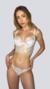 Sarah - Corselet em renda chantilly com tule liso; Cor Branco - loja online