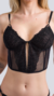 Brilho da Noite - Corselet em tule bordado na cor preta com calcinha na internet