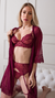 Robe Jardim Secreto - robe em tule macio com leve transparência marsala