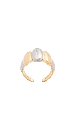 Anel Liso Dois Banhos | Ouro 18k e Ródio Branco