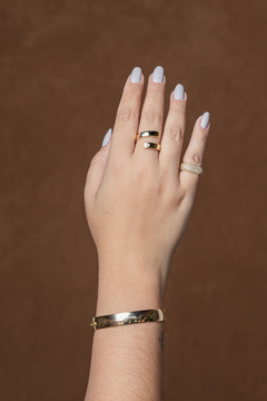 Bracelete Feminino Grosso Banhado a Ouro | Liso - comprar online