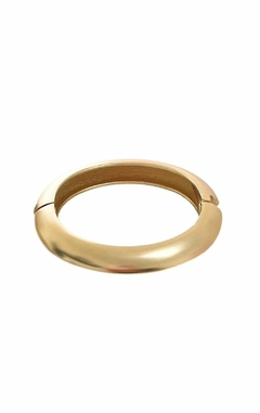 Bracelete Oval com Banho Escovado Dourado