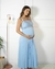 LANÇAMENTO - Camisola e Robe Longo Maternidade de Transpassar - Azul Claro Frozen - Tecido Fluity - loja online