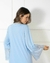 Imagem do LANÇAMENTO - Camisola e Robe Longo Maternidade de Transpassar - Azul Claro Frozen - Tecido Fluity
