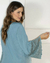 Imagem do LANÇAMENTO - Camisola e Robe Longo Maternidade de Transpassar - Azul San Remo