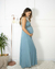 LANÇAMENTO - Camisola e Robe Longo Maternidade de Transpassar - Azul San Remo - loja online