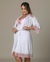 Deluxe Collecttion - Camisola de Amamentação com Bojo e Robe Midi Branco Bicolor - loja online