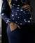 Imagem do Pijama Americano Feminino Suede com Botões - Coleção Star - Azul Escuro Sideral