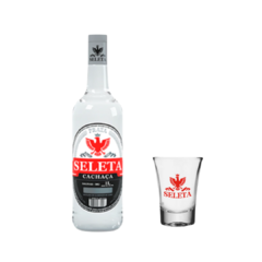 Kit Cachaça Seleta Prata 1000 ml Com Copo